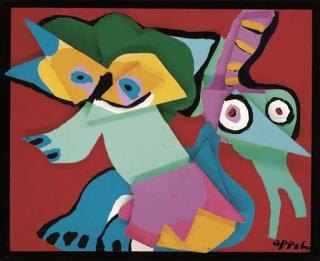 Karel Appel - Jumping Fox With Green Virgin