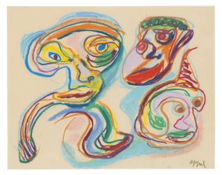 Karel Appel - Man met dieren (Man with animals)