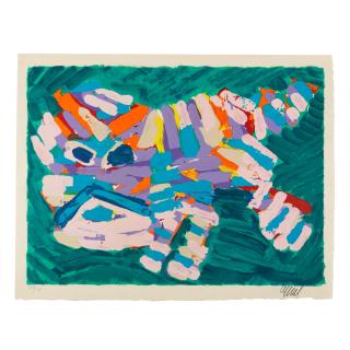 Karel Appel - Stalking Cat, from Cats