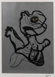 Karel Appel - The Woman with Golden Eye from the suite Happy Meeting