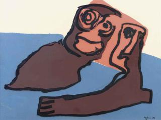 Karel Appel - Two figures