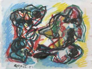 Karel Appel - Two figures