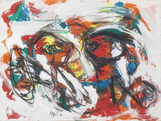 Karel Appel - Untitled (Two Young Girls)