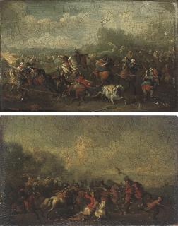Karel Breydel - A Cavalry Skirmish; And A Cavalry Skirmish