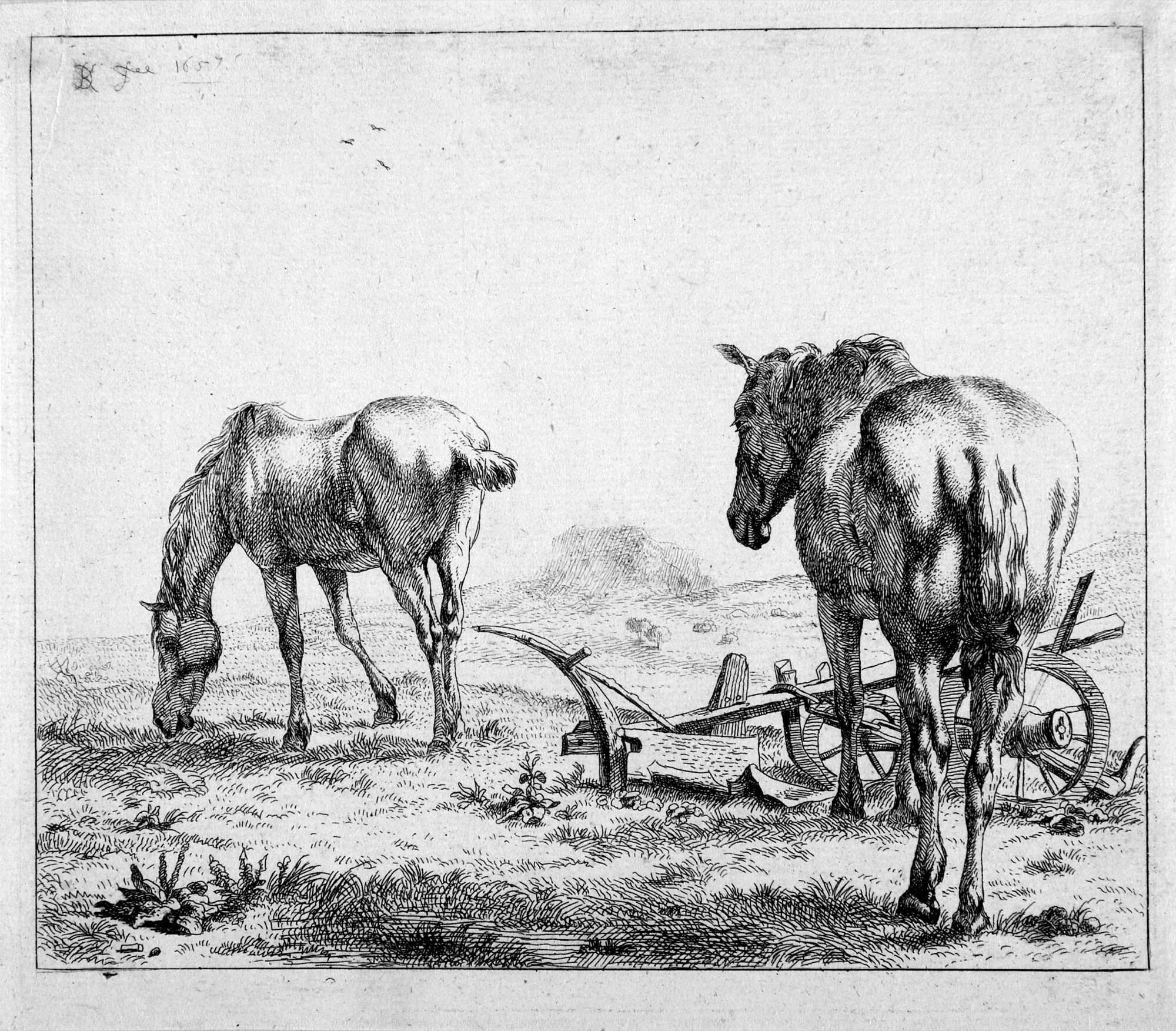 Karel Dujardin - 3 Bll.: Landschaften mit Tierstaffage.