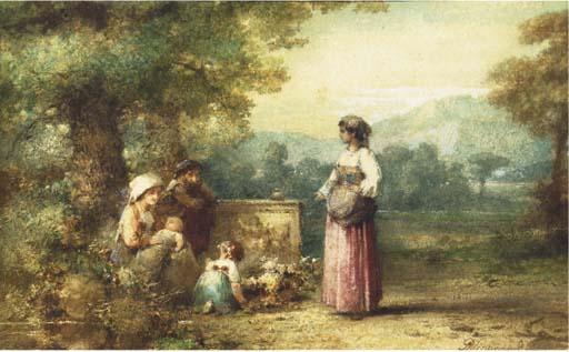 Karel Frans Philippeau - A family in the Campagna