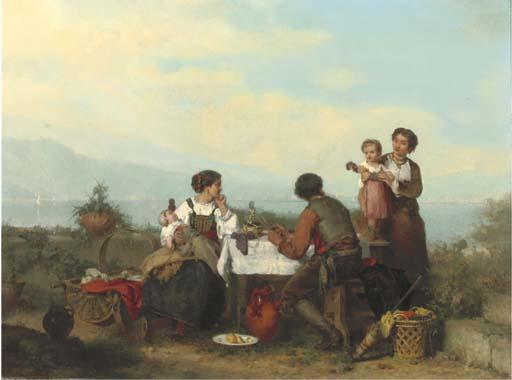 Karel Frans Philippeau - A lazy afternoon at the lakeside