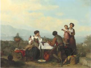 Karel Frans Philippeau - A lazy afternoon at the lakeside