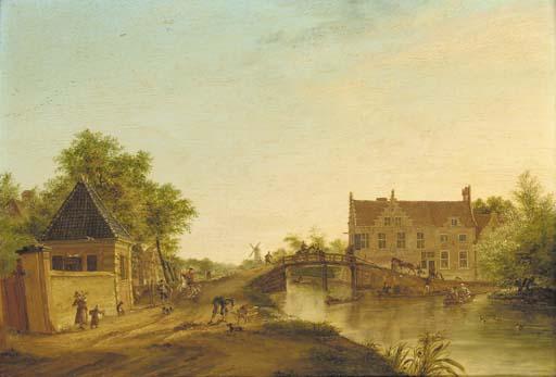 Karel La Fargue - Tollbridge over the canal De Vliet