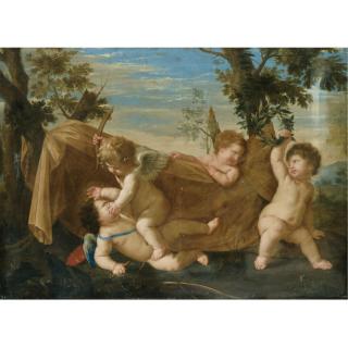 Karel Philips Spierincks - An Allegorical Scene With Putti Fighting