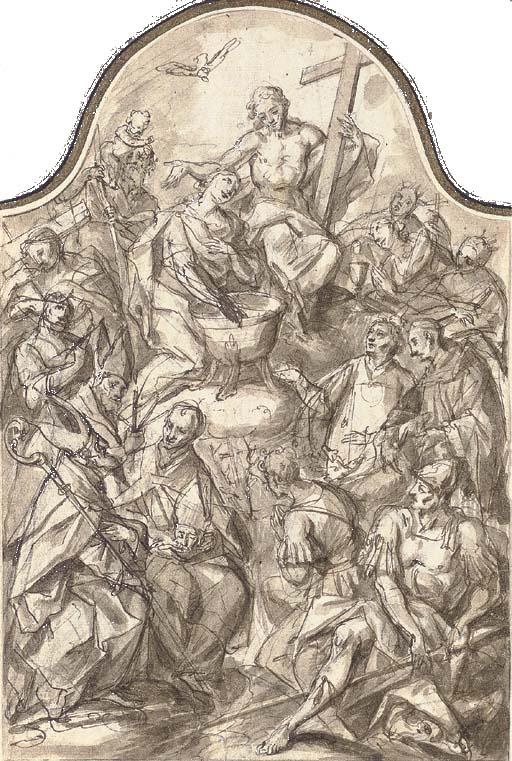 Karel Skréta - Christ with the Fourteen Auxiliary Saints