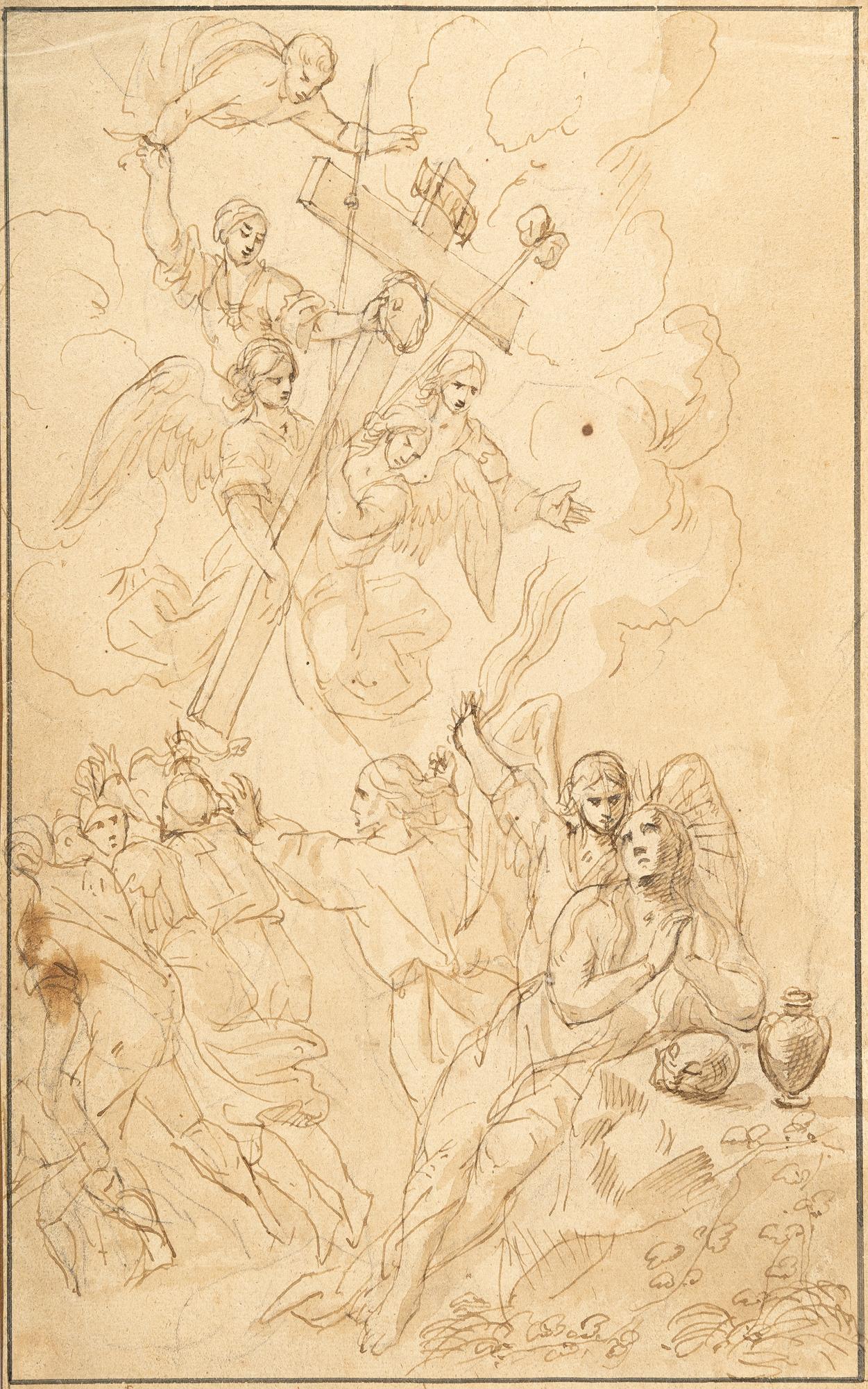 Karel Škréta - Maria Magdalena in der Wüste mit den die Leidenswerkzeuge Christi tragenden Engeln