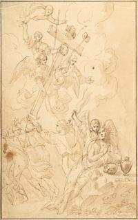 Karel Škréta - Maria Magdalena in der Wüste mit den die Leidenswerkzeuge Christi tragenden Engeln