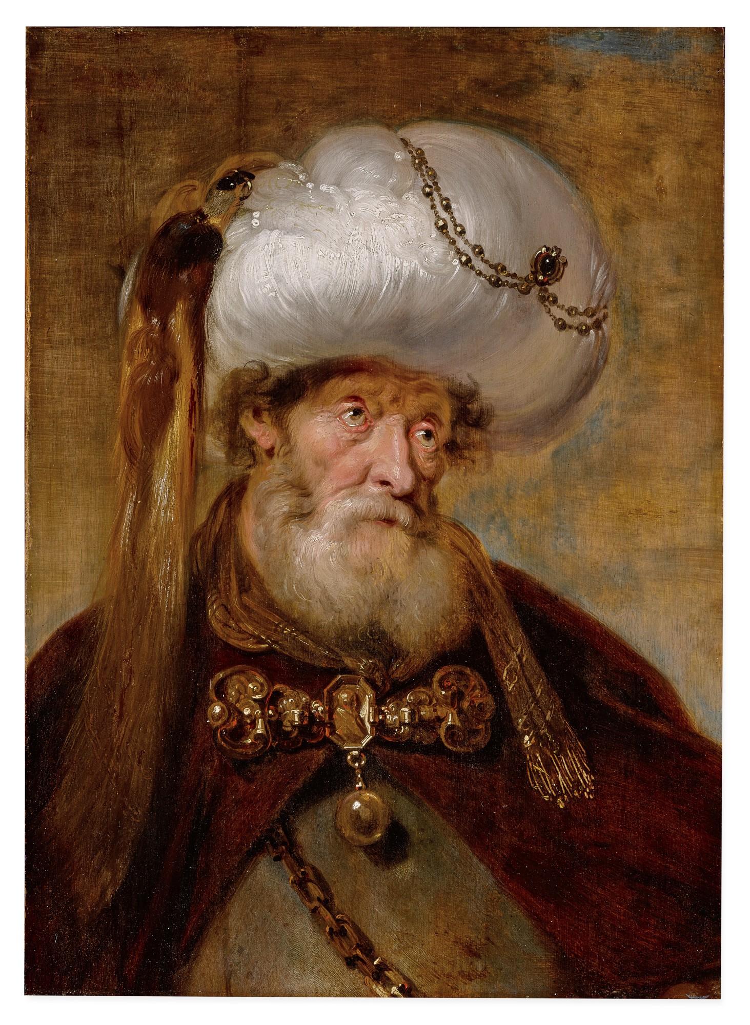 Karel van Mander III - Portrait of a bearded man with a turban