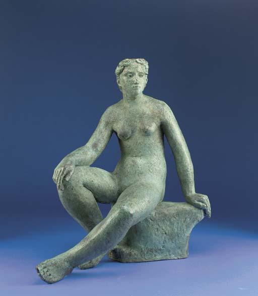 Karin Jonzen - Seated female Nude