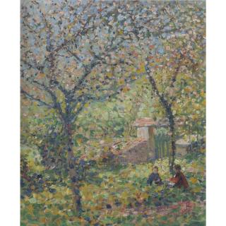 Karl Albert Buehr - The Artist\'S Children, Kathleen And George, In The Garden, Giverny 