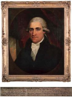 Karl Anton Hickel - Portrait of John Scott, 1st Earl of Eldon (1751-1838), bust-length, in a blue coat and white stock, feigned oval