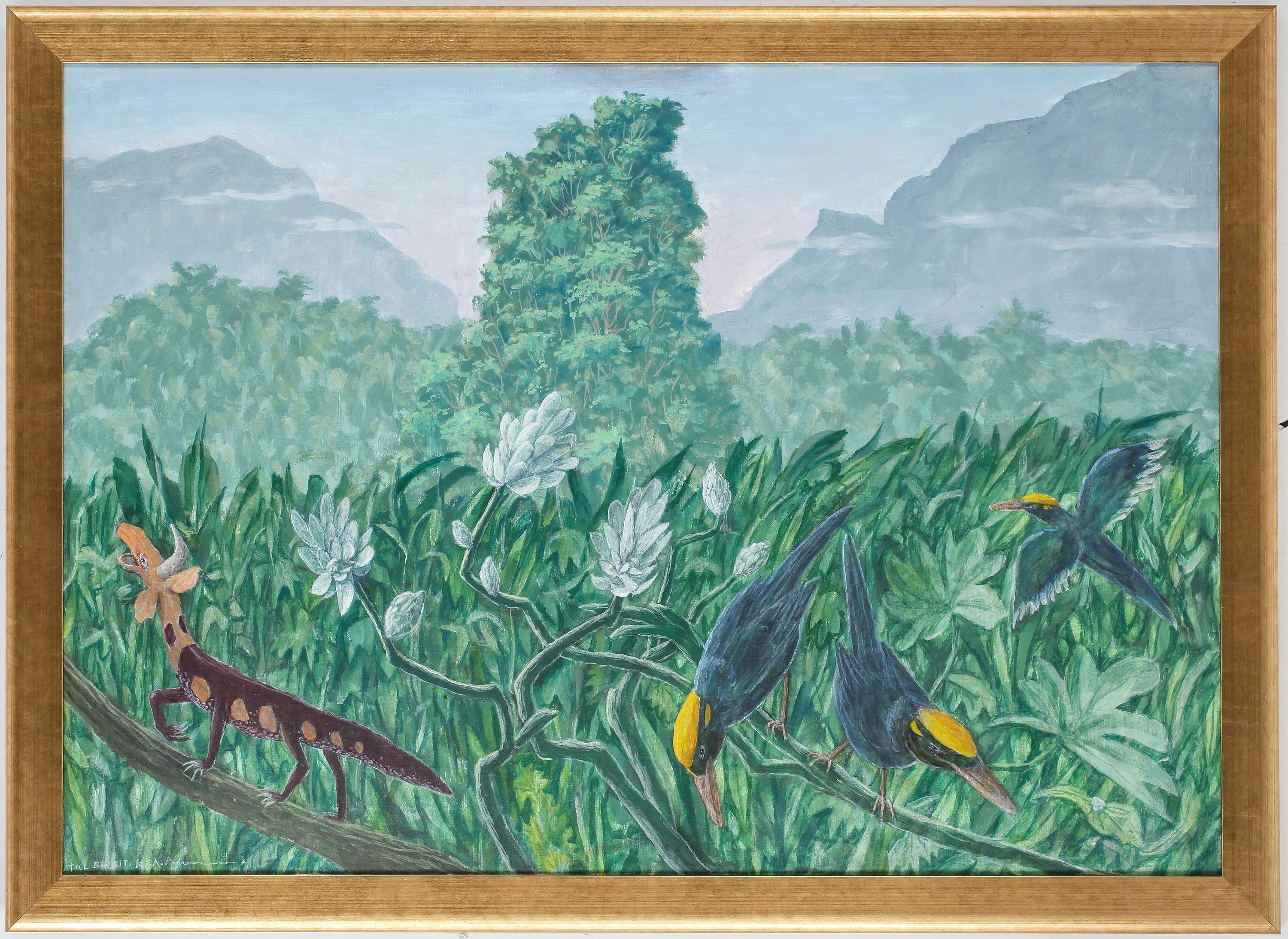 Karl Axel Pehrson - Exotic landscape with birds and lizard