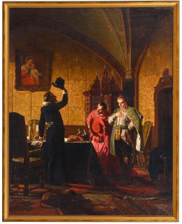 Karl Bogdanovich Venig - Grigory Otrepiev In Front Of The Polish King Sigismund.