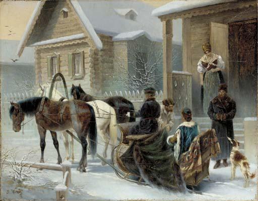 Karl Bogdanovich Wenig - Troika Arrival