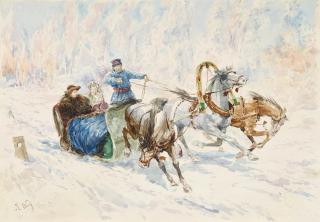 Karl Bogdanovich Wenig - Troika Ride