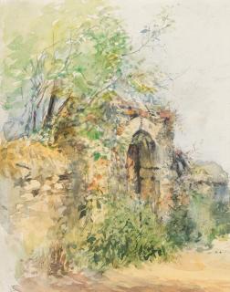 Karl Buchholz - 2 Bll.: Altes Gartentor – Bewölkte Landschaft