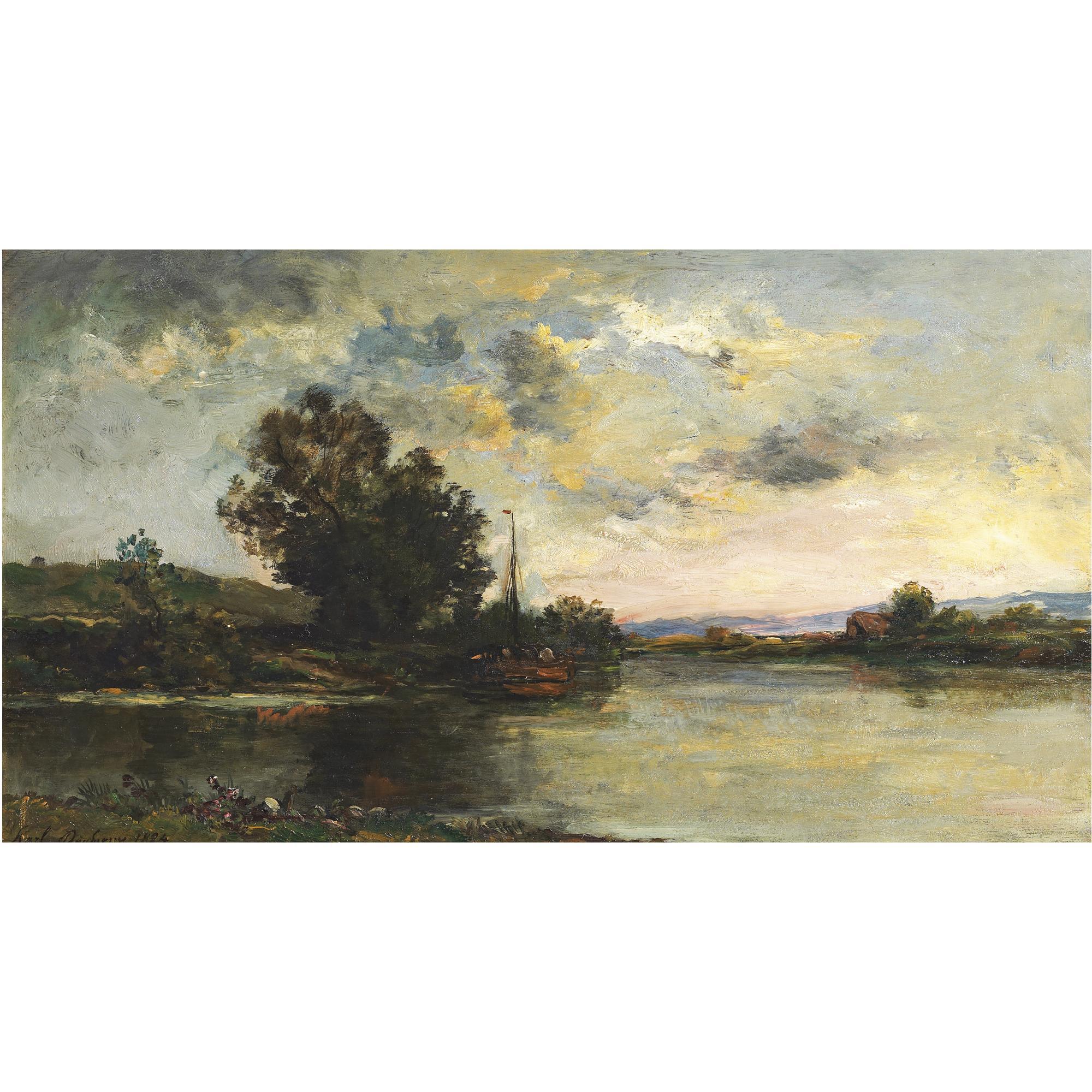 Karl Daubigny - French Bateau Sur La Riviere