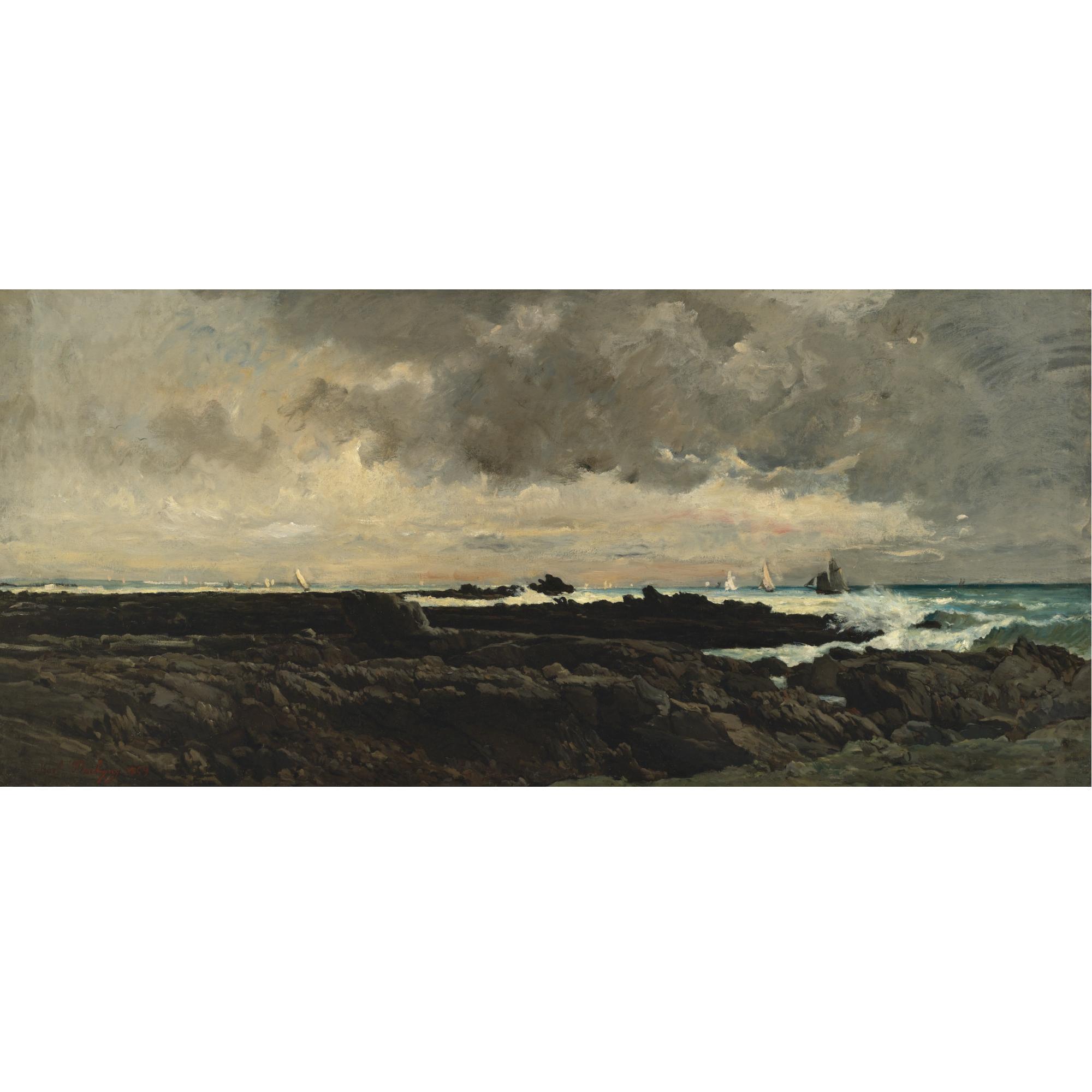 Karl Daubigny - French Les Roches De La Point De Pen Mark