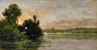 Karl Daubigny - »Les bords de l’Oise au coucher du soleil«