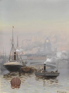 Karl Eduardovich Geftler - View Of Kazan Cathedral From The Neva