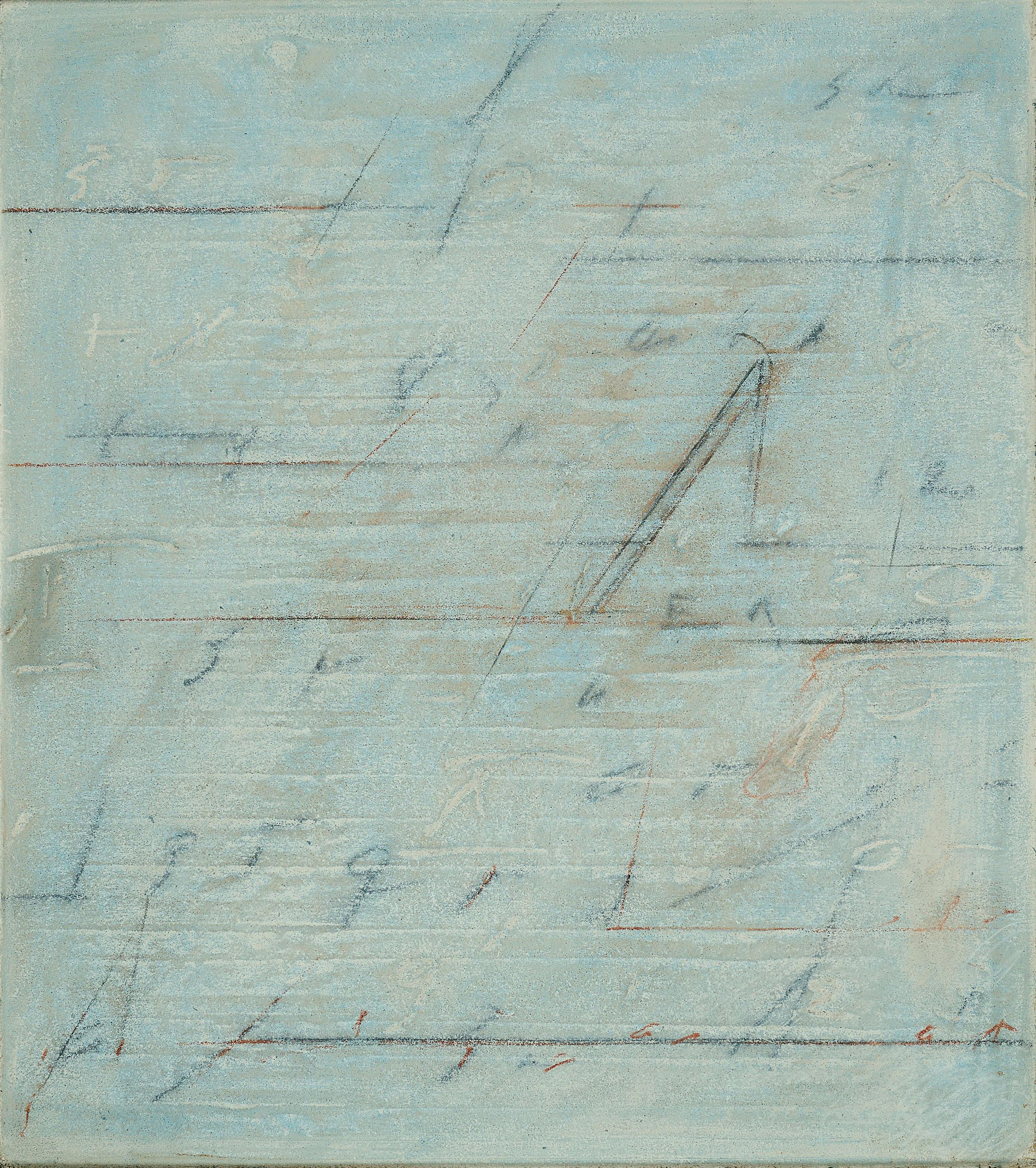 Karl Fred Dahmen - Kleines Furchenbild blau II / Kastenbild blau.