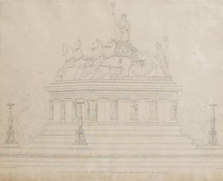 Karl Friedrich Schinkel - Nach - Entwurf für ein Monument Friedrichs des Großen in Berlin