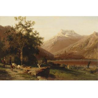 Karl Girardet - Goat Herder In The Alps
