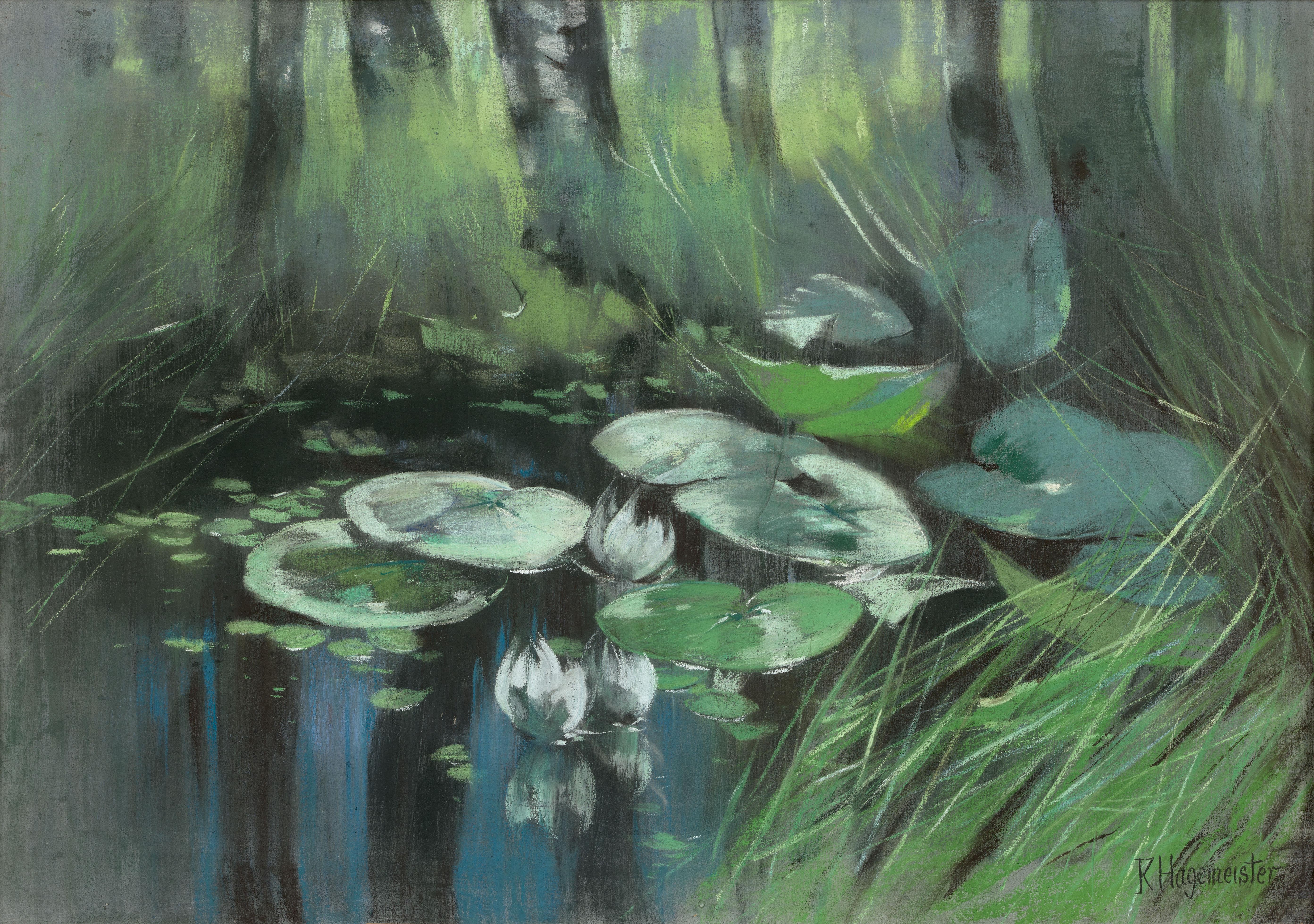 Karl Hagemeister - Teich in der Mark mit Seerosen