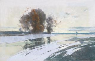 Karl Hagemeister - Winter Sky Reflected In A Lake