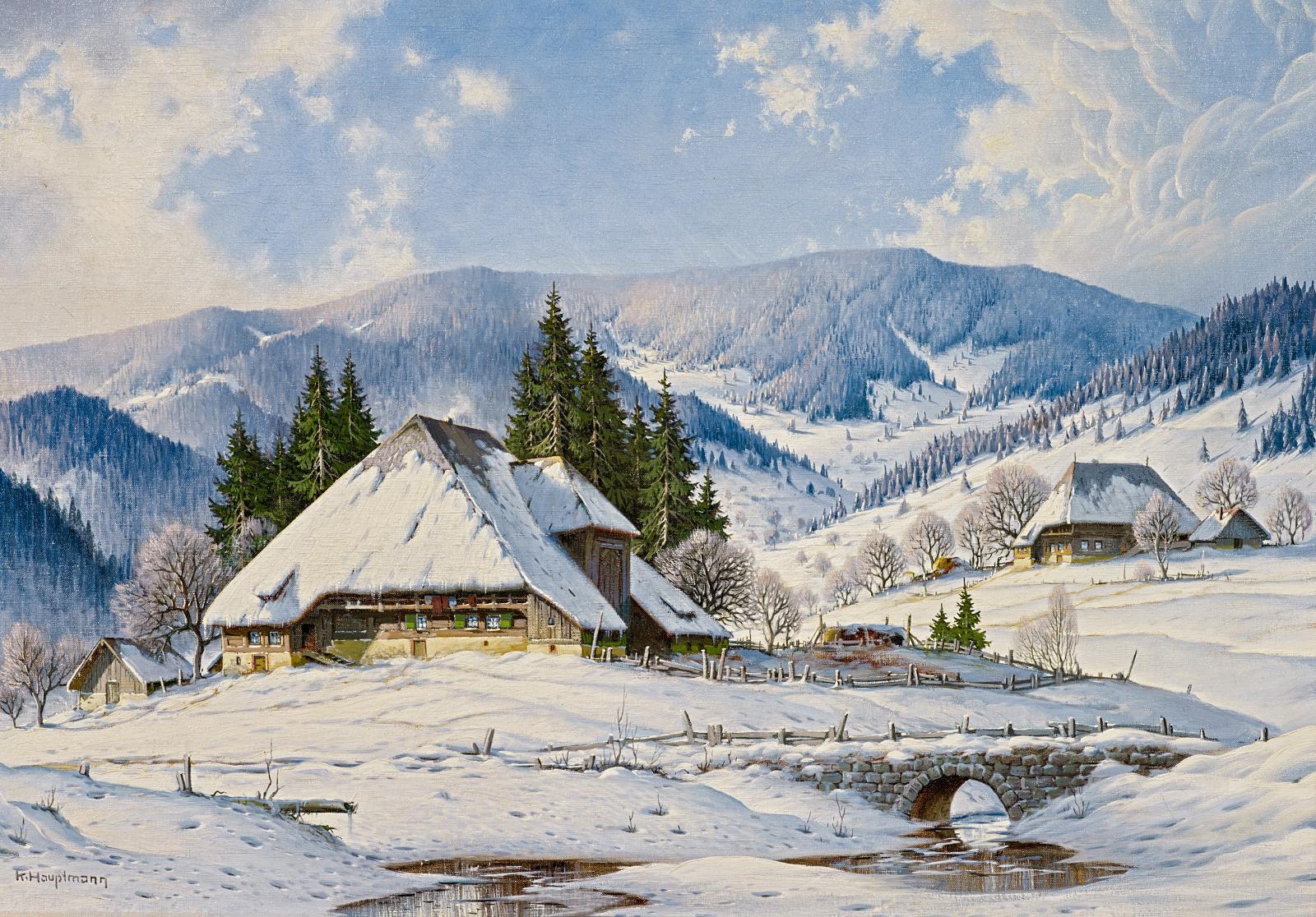 Karl Hauptmann - »Erster Schnee im kleinen Wiesental«.