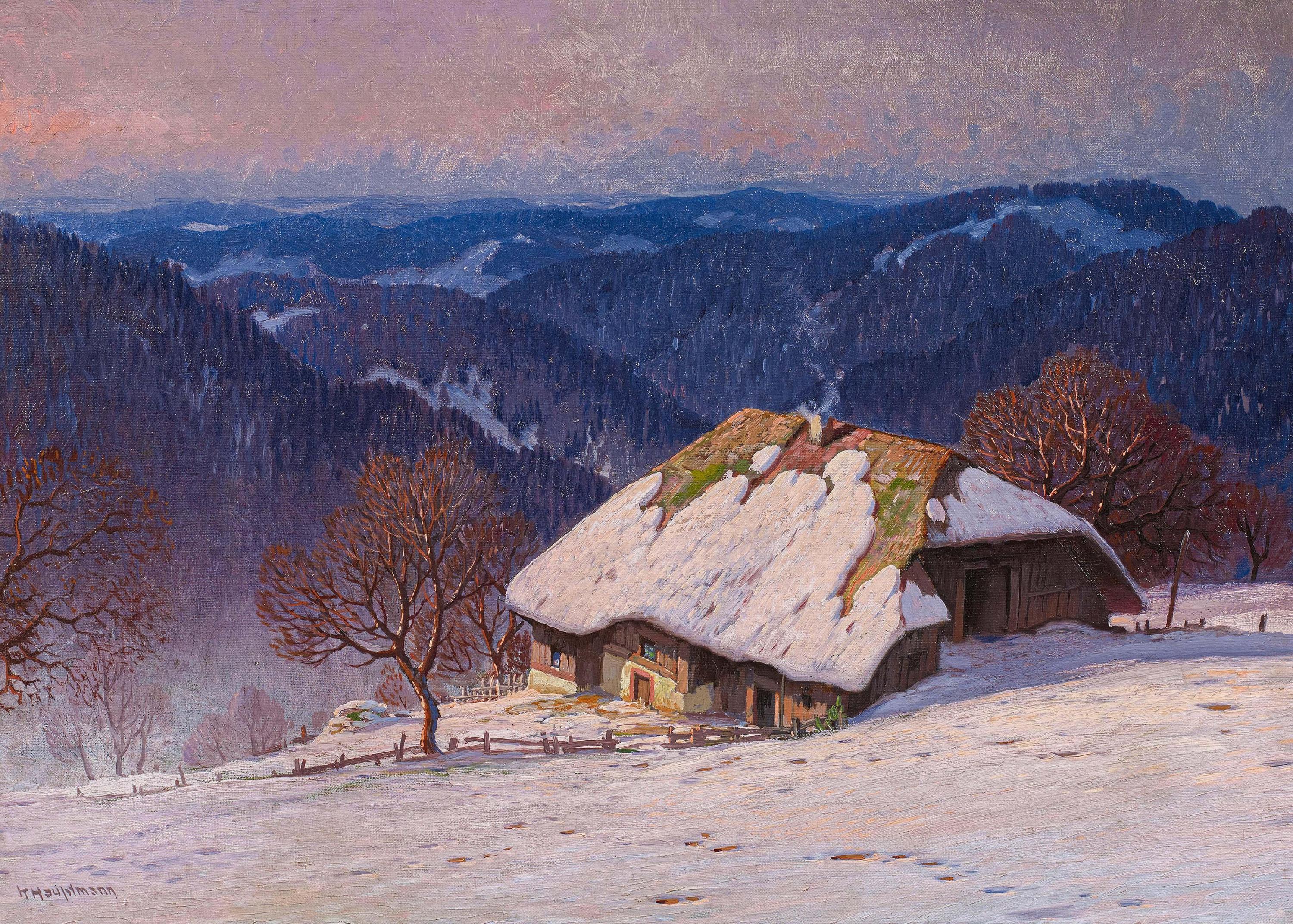 Karl Hauptmann - Schwarzwaldhof in der Wintersonne