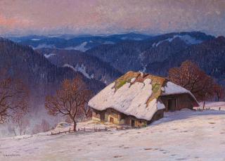 Karl Hauptmann - Schwarzwaldhof in der Wintersonne