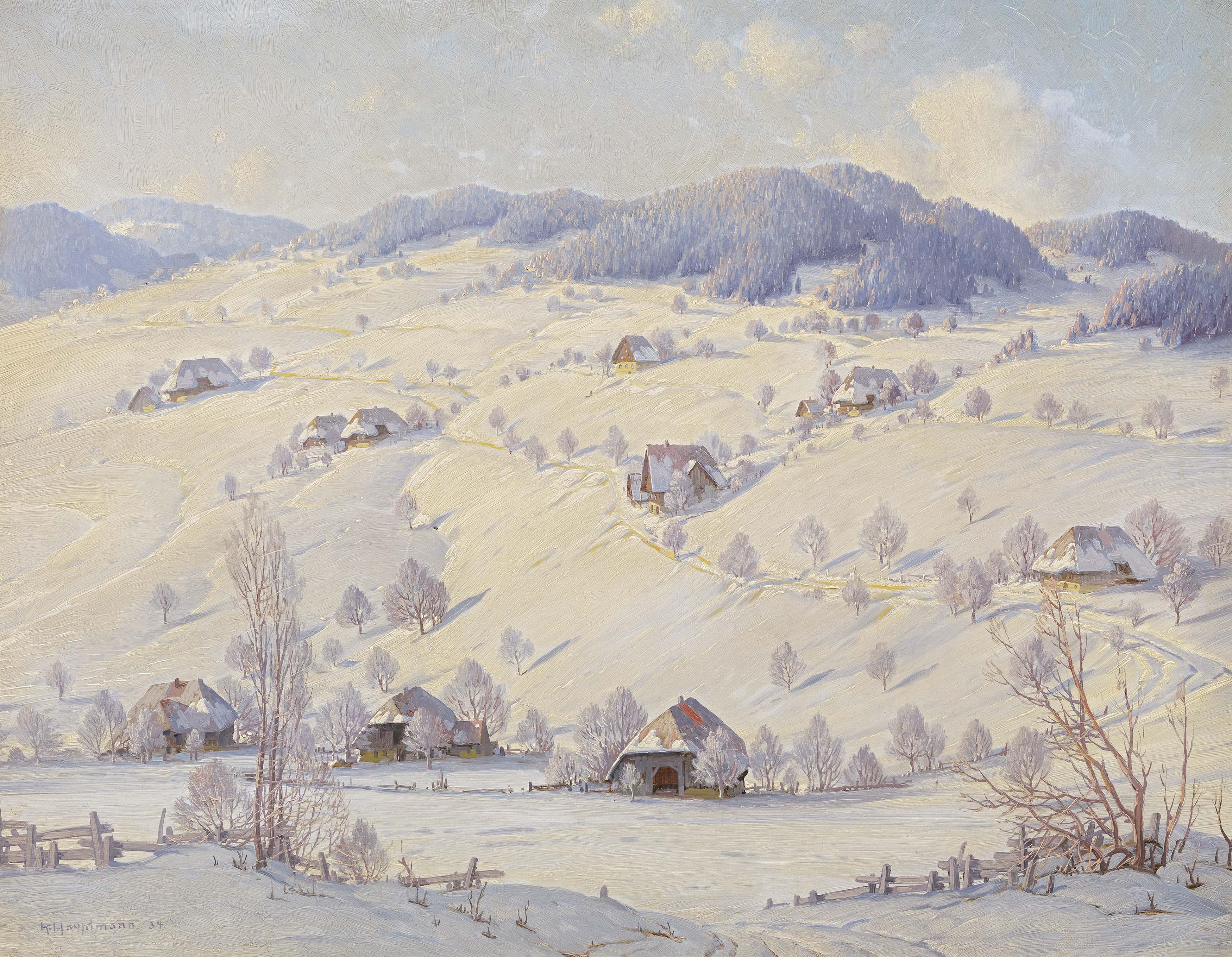 Karl Hauptmann - Wintertag im Schwarzwald.