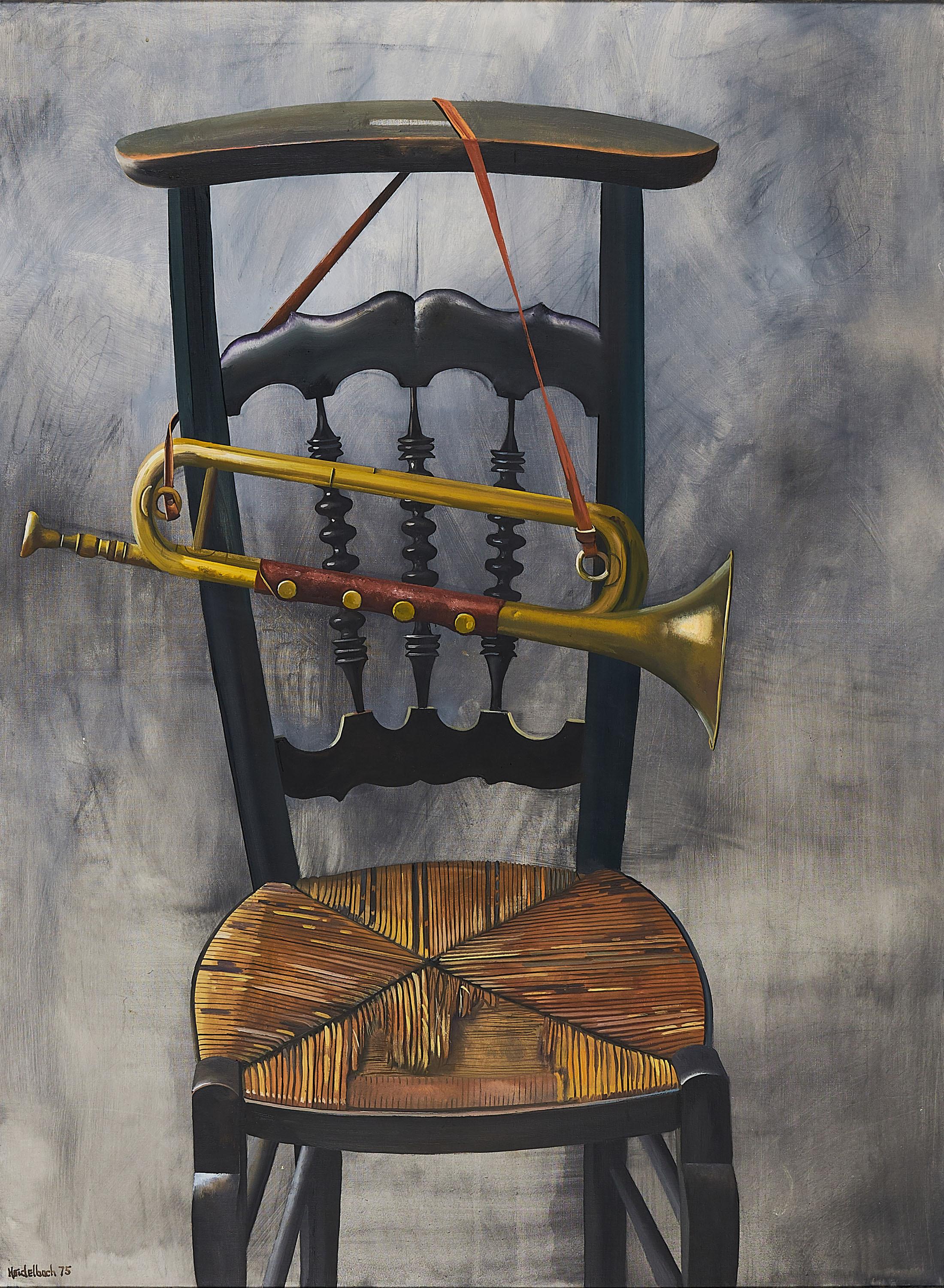 Karl Heidelbach - Stuhl mit Trompete.