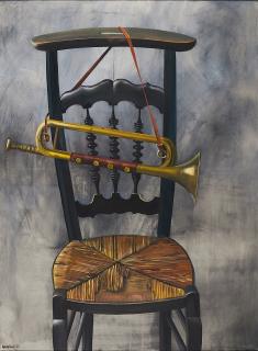 Karl Heidelbach - Stuhl mit Trompete.