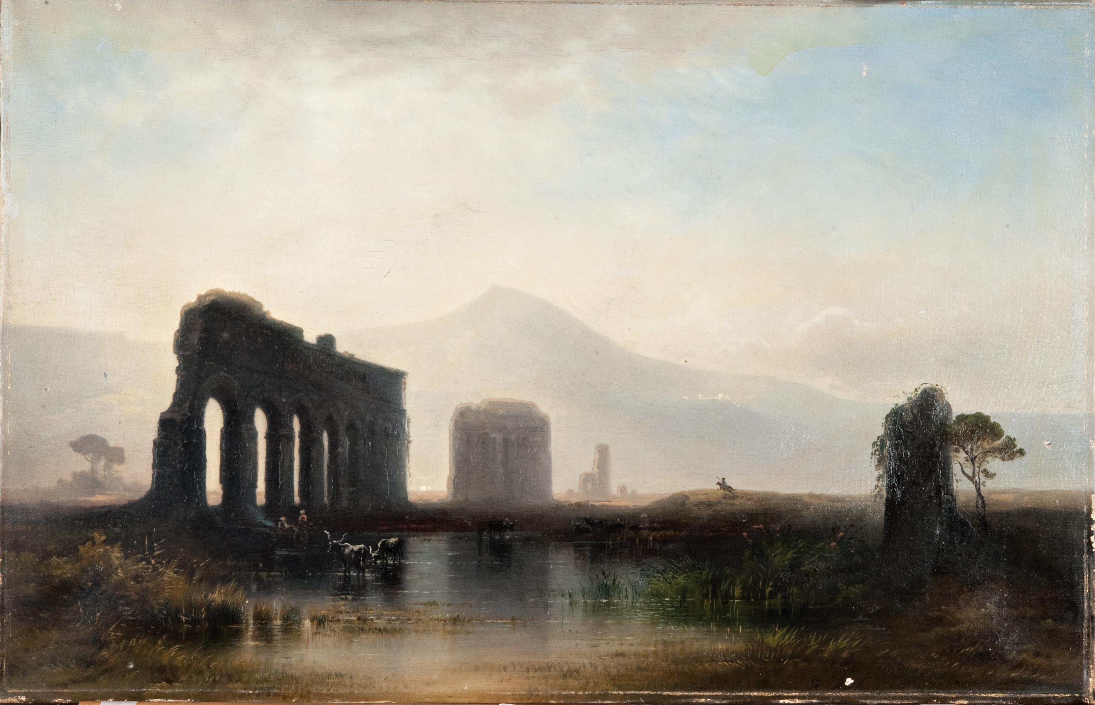 Karl Helimayer - Veduta con rovine