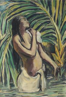 Karl Hofer - Badendes Hindumädchen