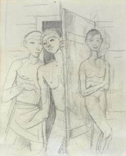 Karl Hofer - Drei junge Männer vor der Tür