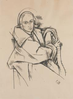 Karl Hofer - Frau Im Mantel Im Stuhl (Seated Woman In A Coat)