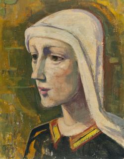 Karl Hofer - Junge Frau mit Kopftuch