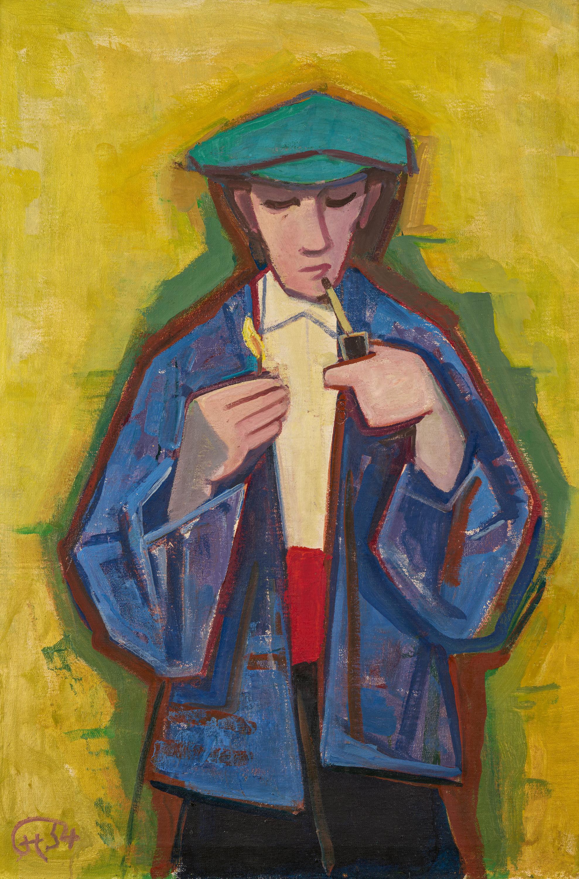 Karl Hofer - Junger Mann mit Pfeife.