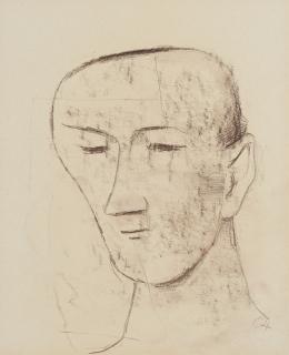 Karl Hofer - Männerkopf nach links.