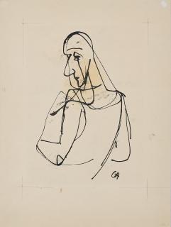 Karl Hofer - Ohne Titel (Trauer, Halbfigur).