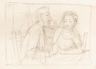 Karl Hofer - Paar Am Tisch